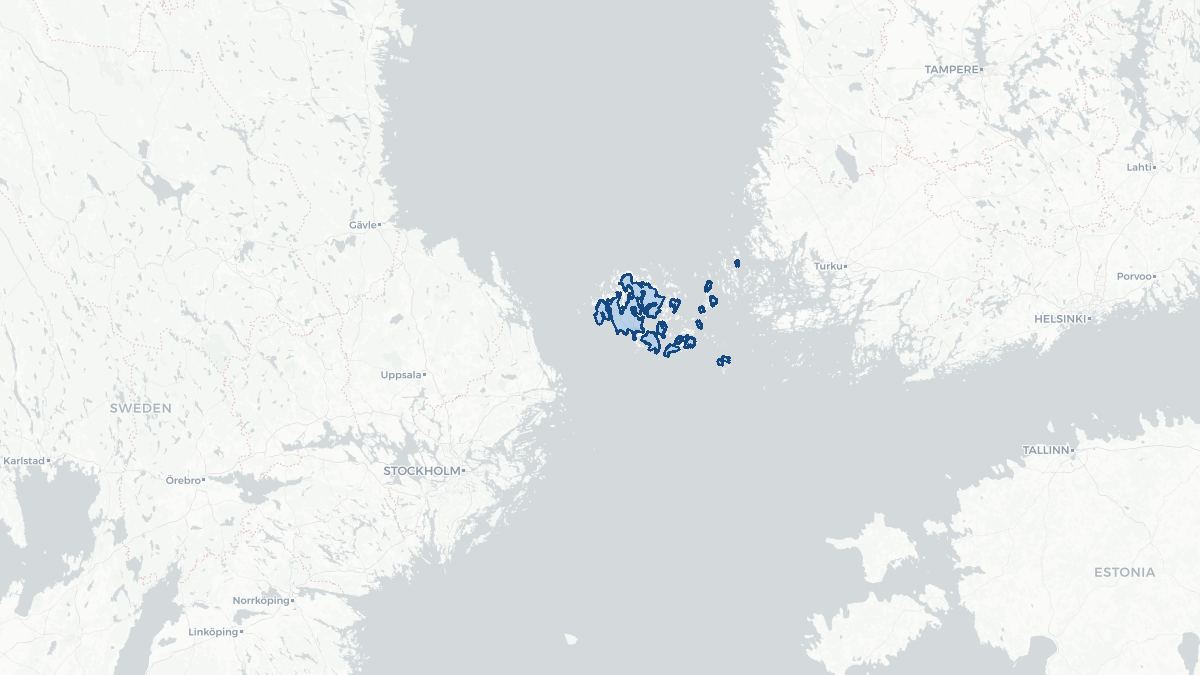 Karta over Åland