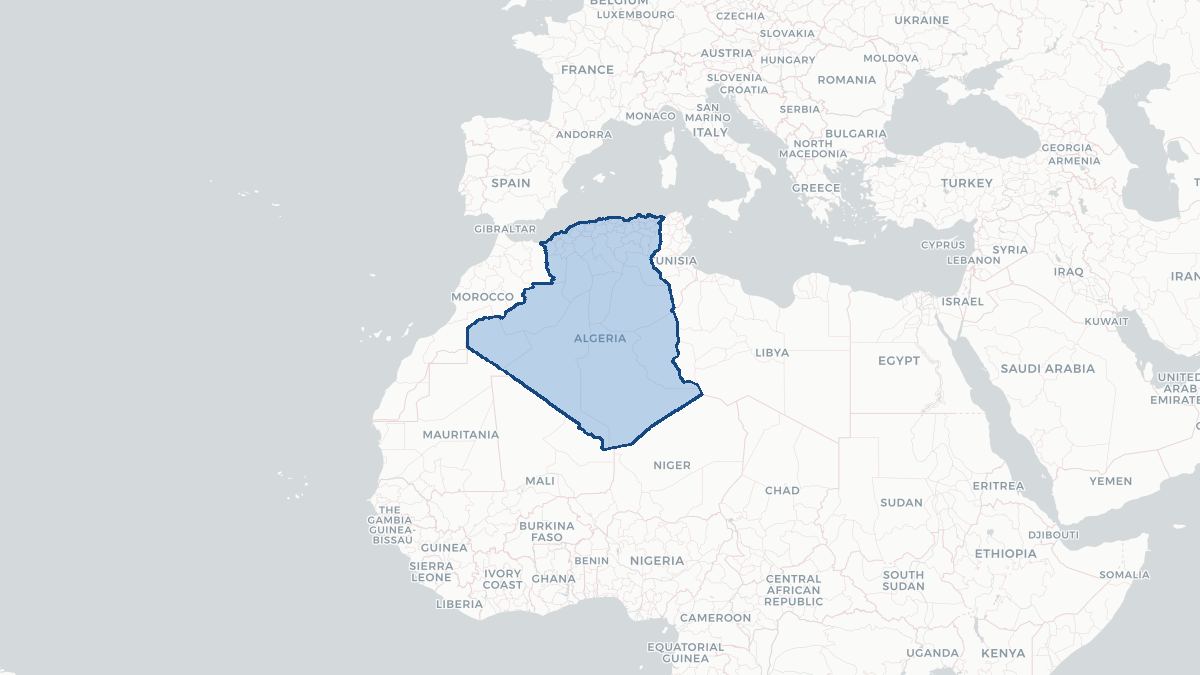Karta over Algeriet
