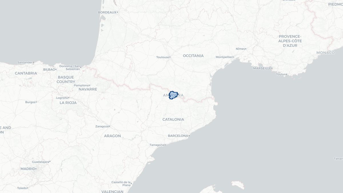 Karta over Andorra