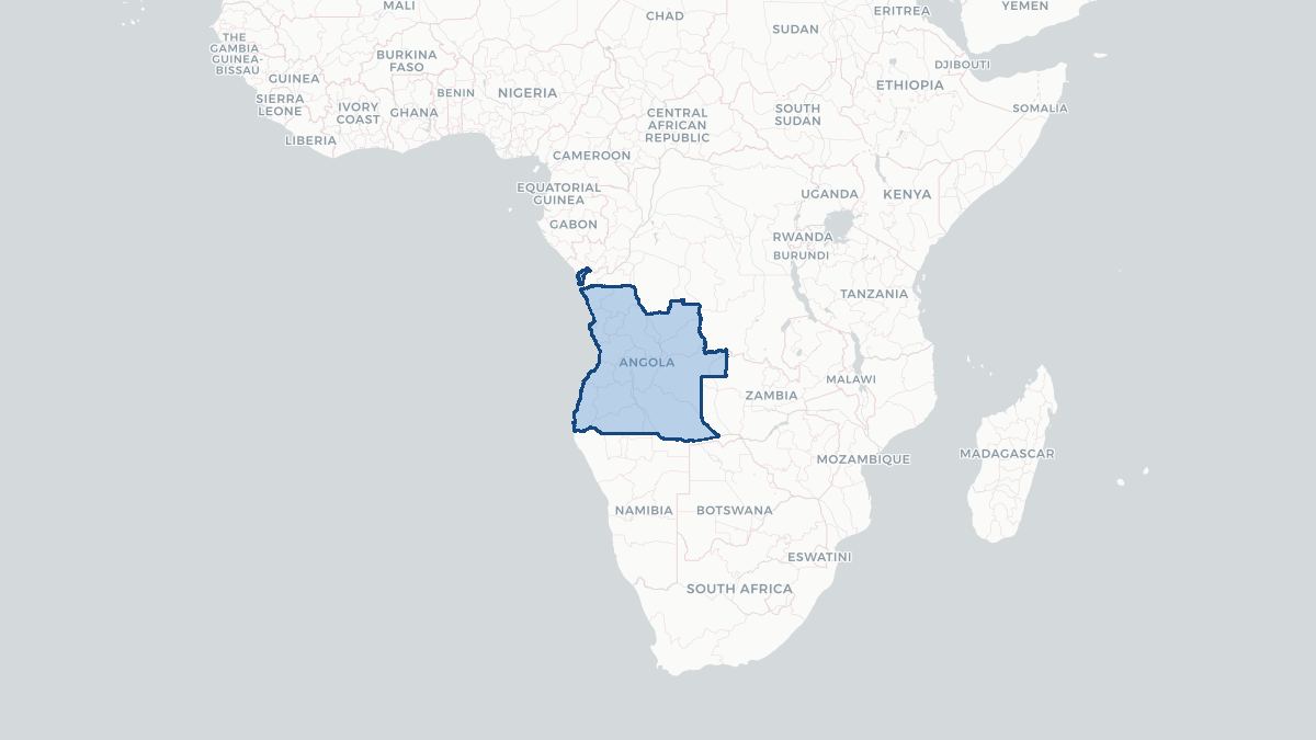Karta over Angola