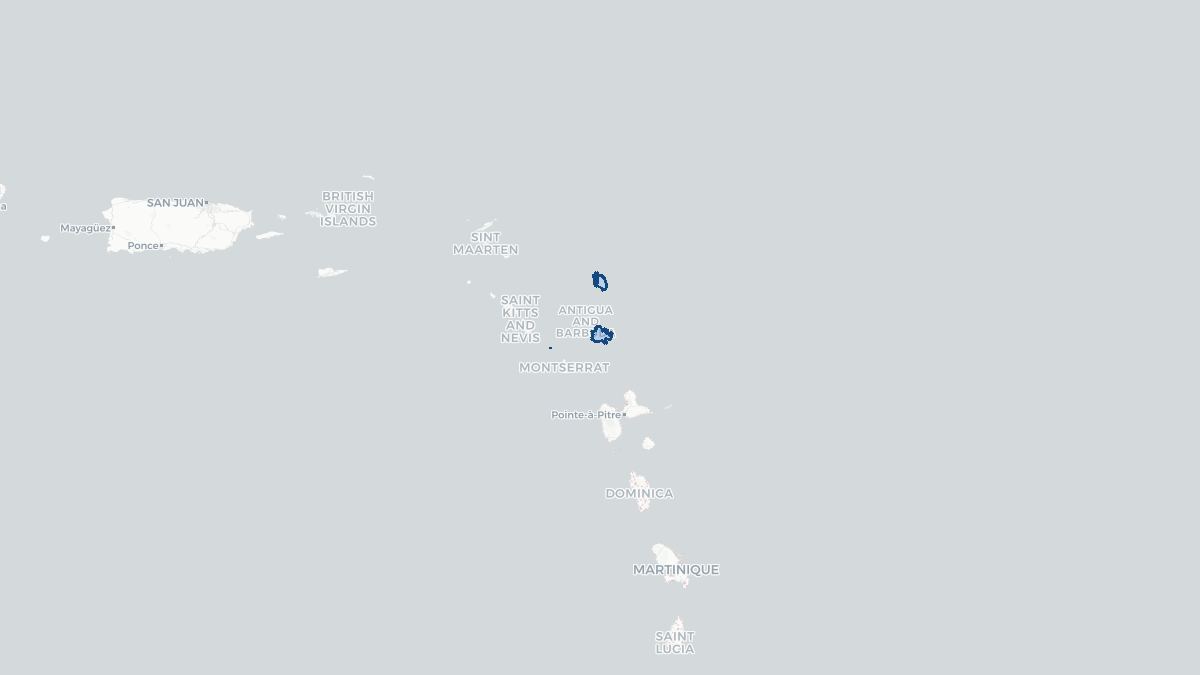 Karta over Antigua och Barbuda
