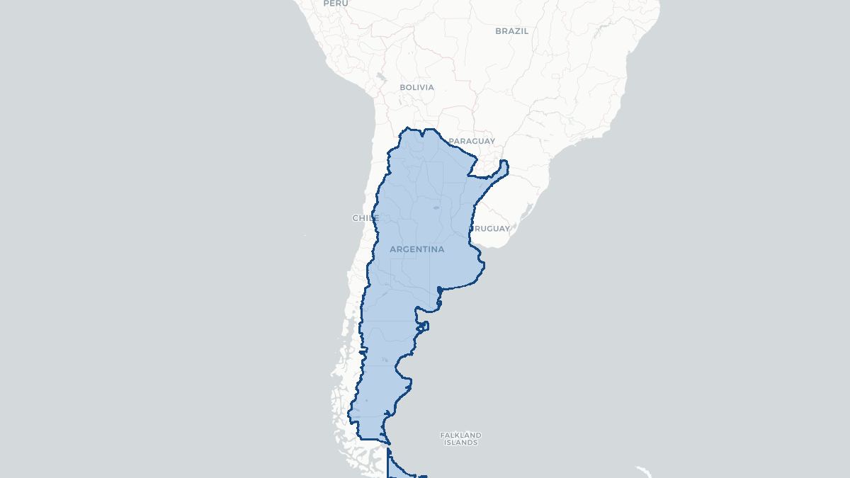 Karta over Argentina