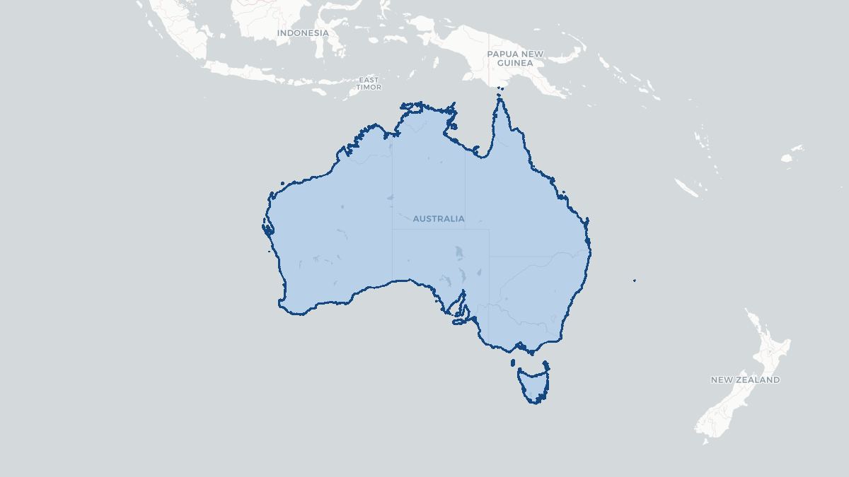 Karta over Australien