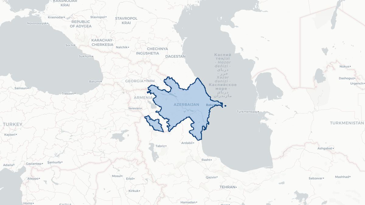 Karta over Azerbajdzjan