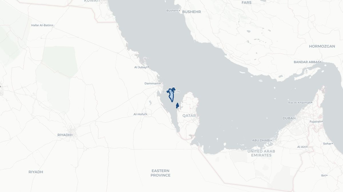 Karta over Bahrain