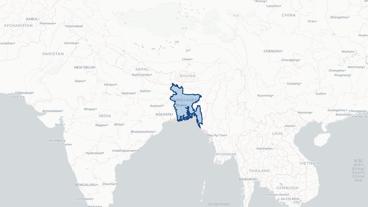 Karta over Bangladesh