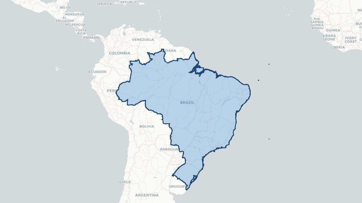 Karta over Brasilien