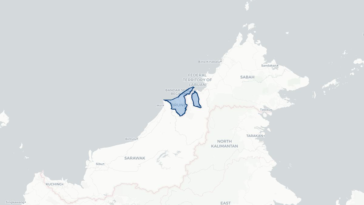 Karta over Brunei