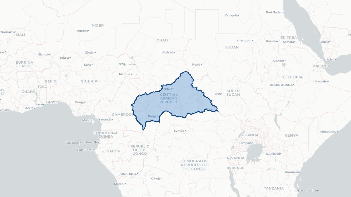 Karta over Centralafrikanska republiken