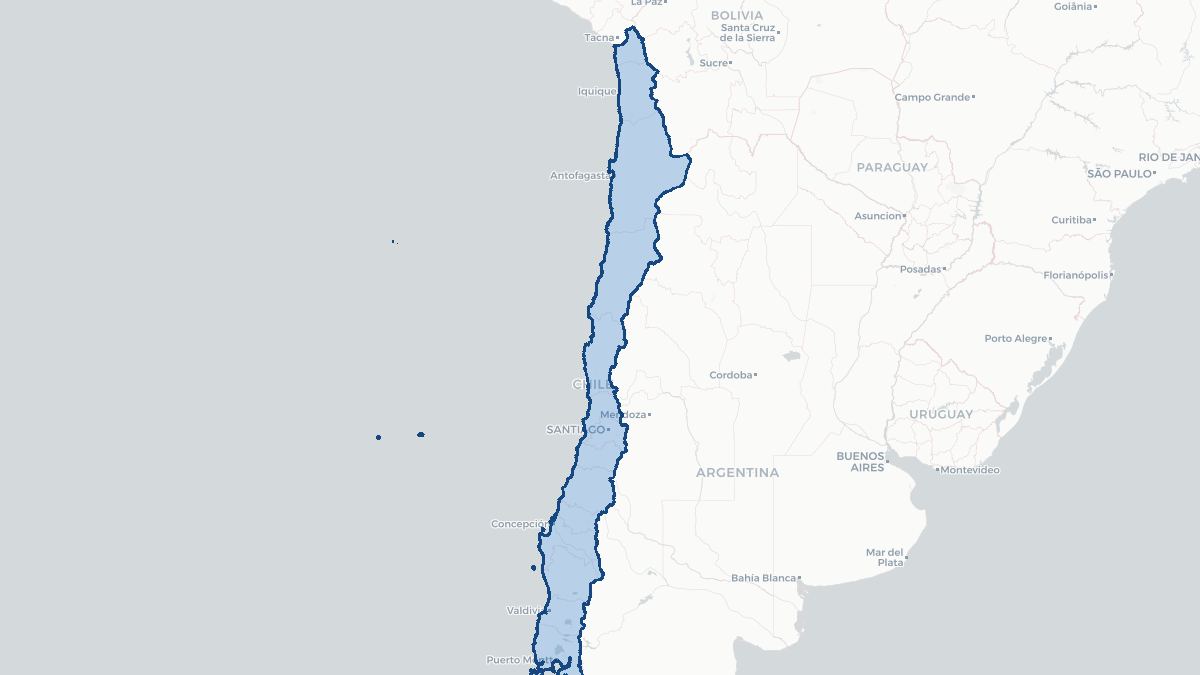Karta over Chile