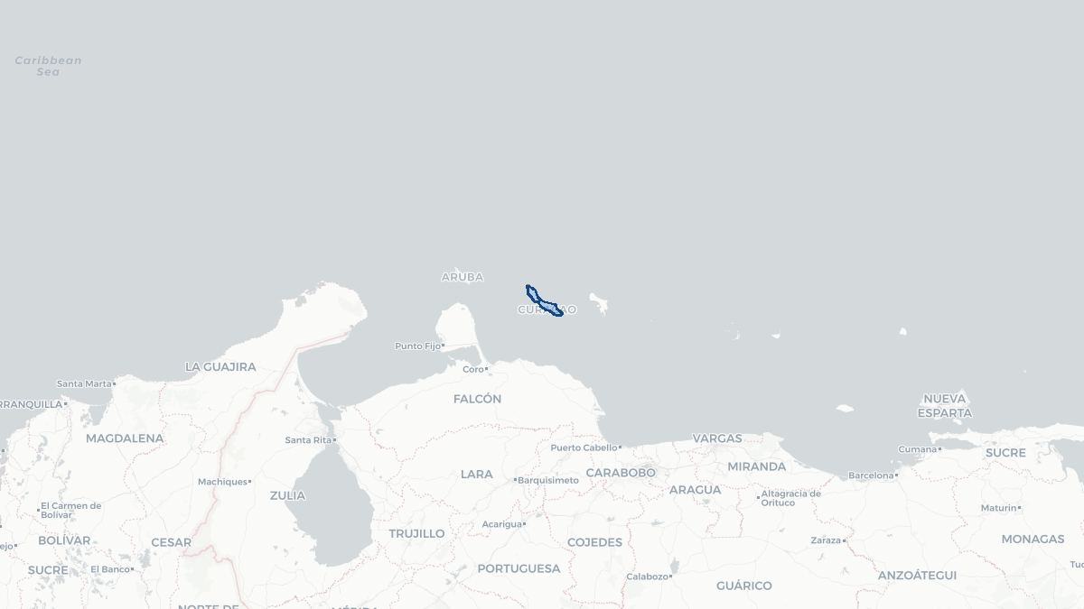 Karta over Curacao