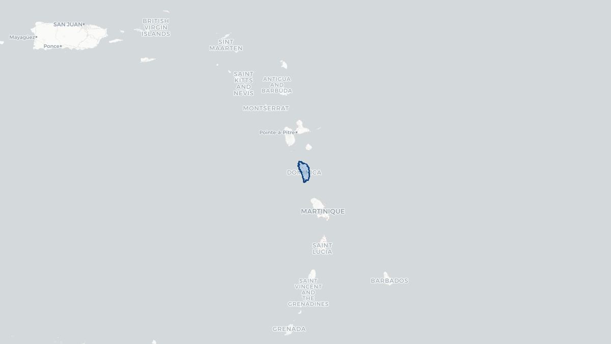 Karta over Dominica