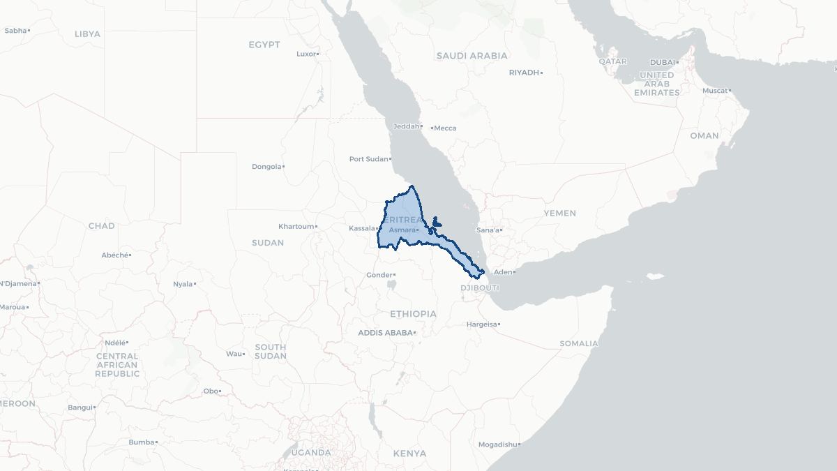 Karta over Eritrea