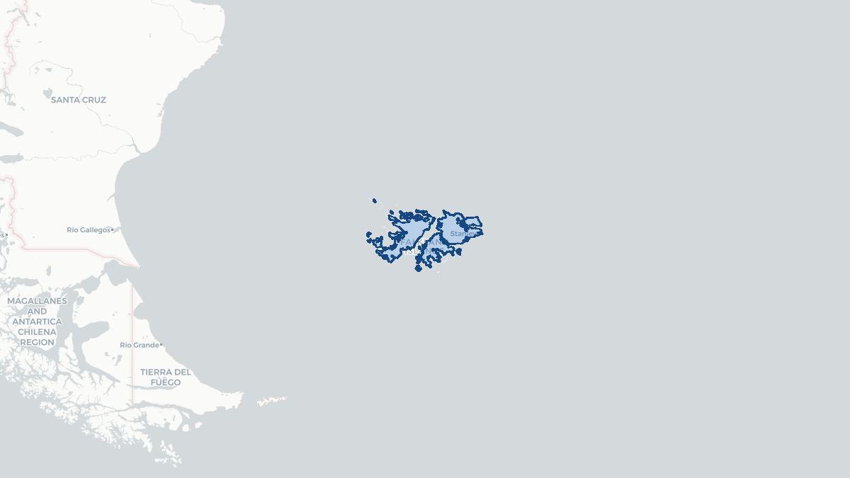 Karta over Falklandsöarna