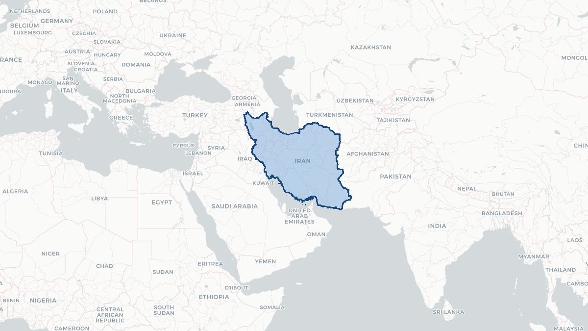 Karta over Iran