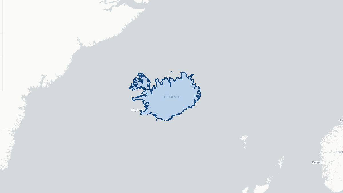 Karta over Island
