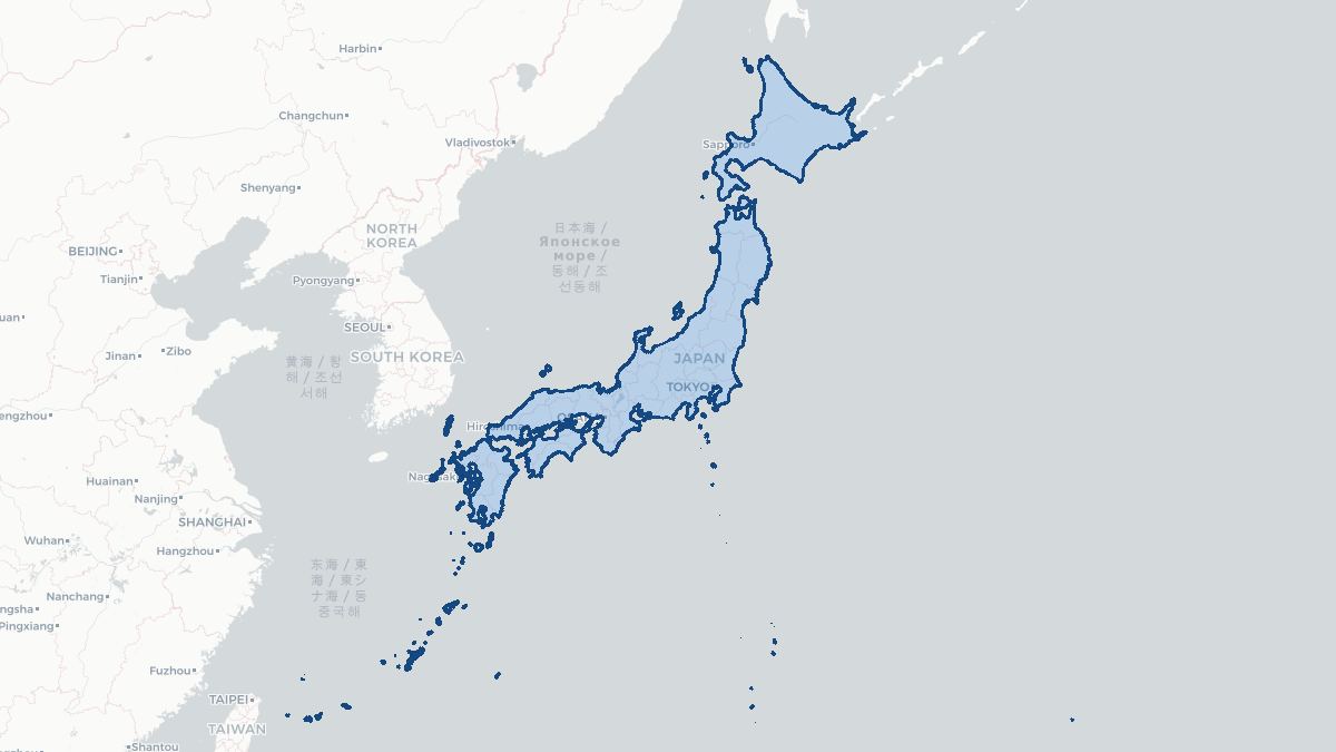 Karta over Japan