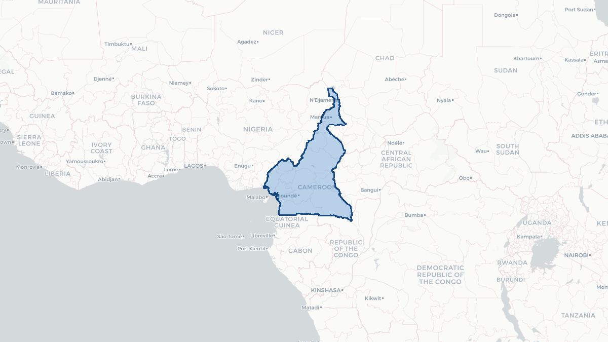 Karta over Kamerun