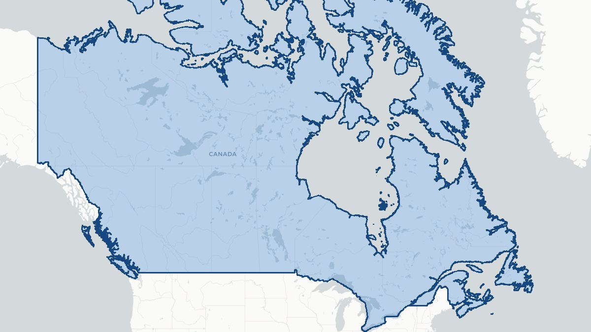 Karta over Kanada