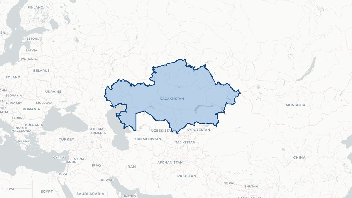 Karta over Kazakstan