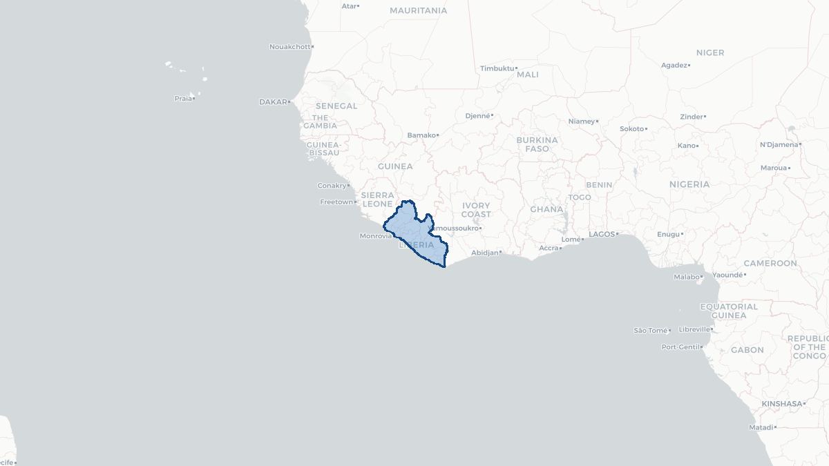 Karta over Liberia