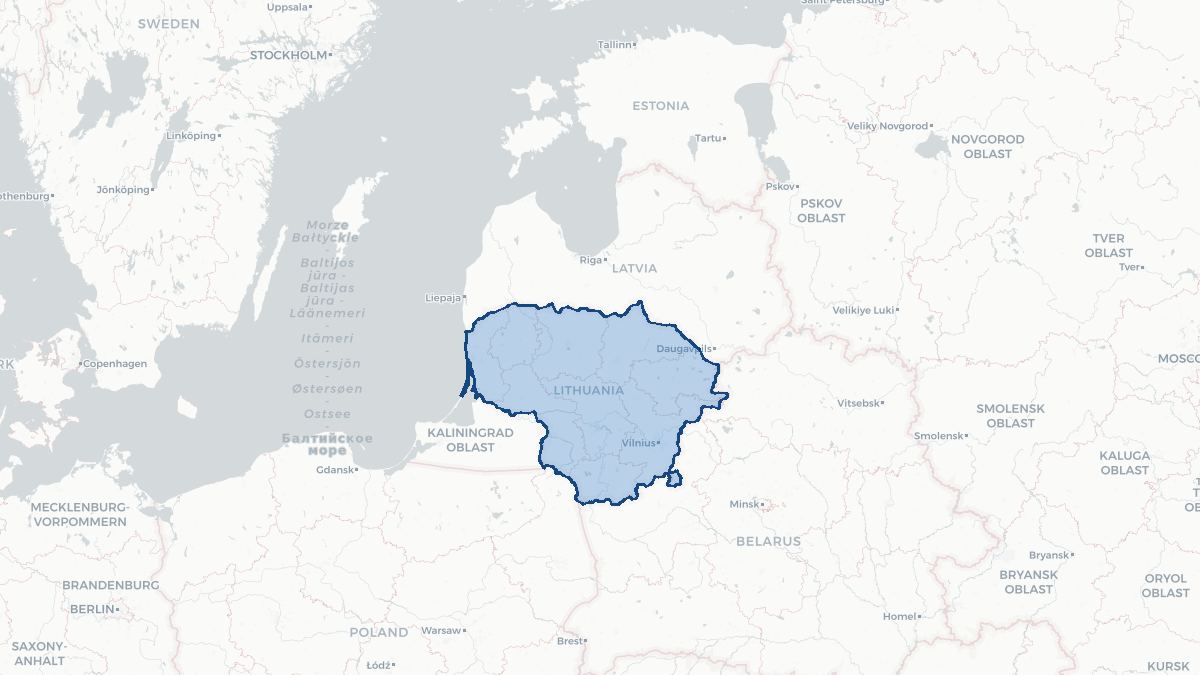 Karta over Litauen