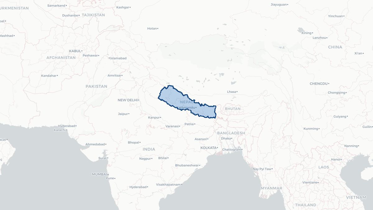 Karta over Nepal