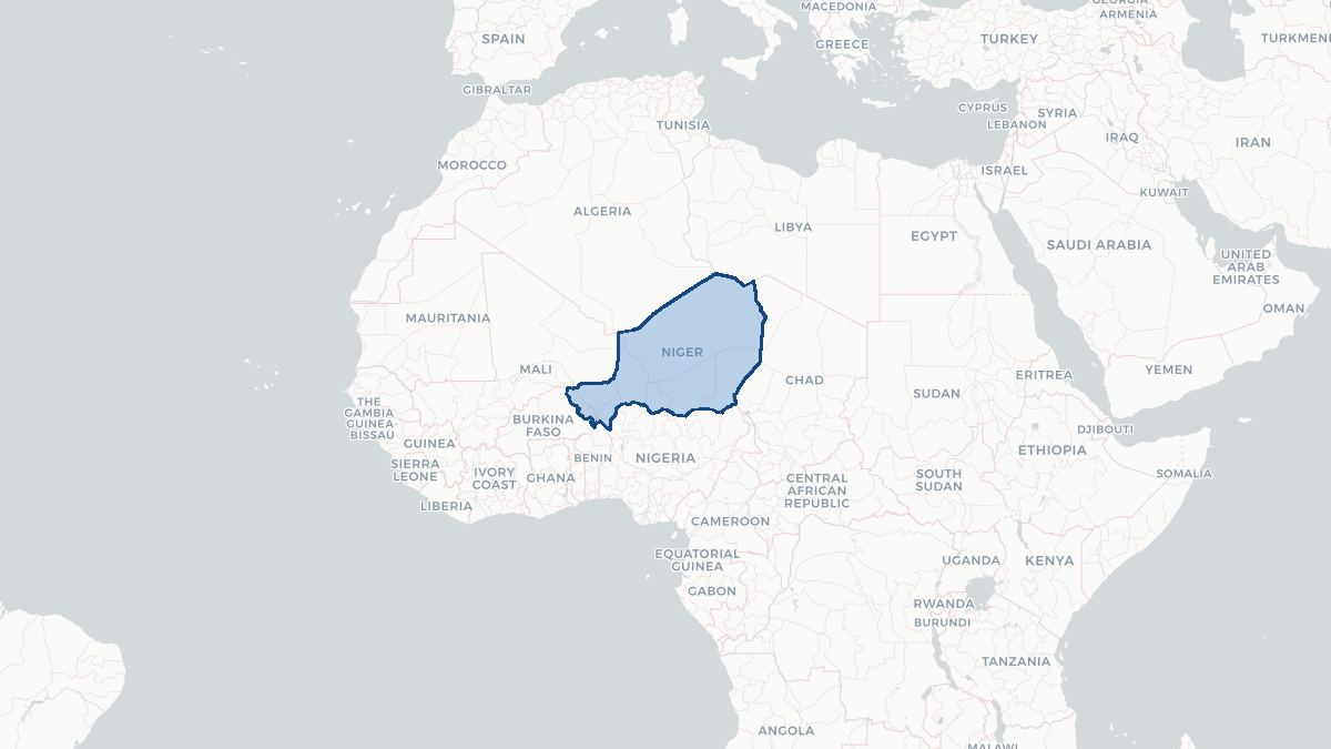 Karta over Niger