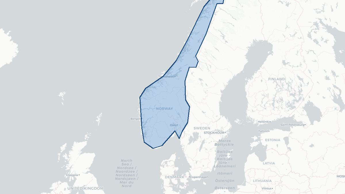 Karta over Norge