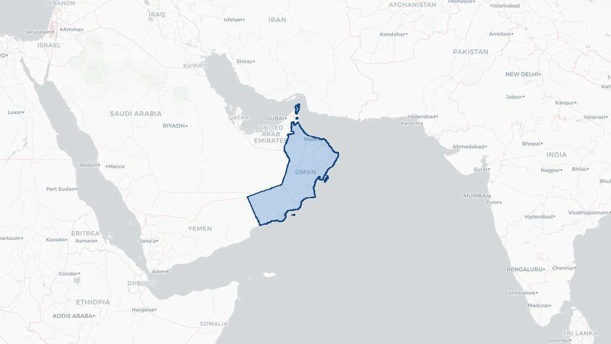 Karta over Oman