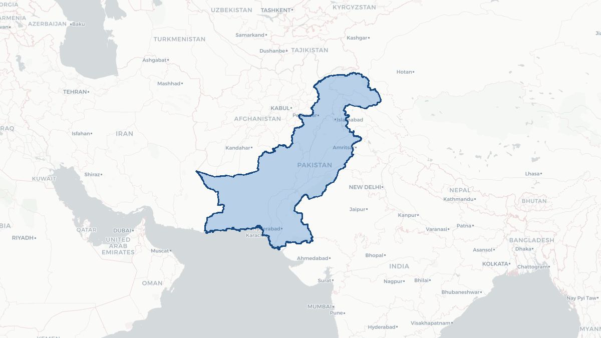 Karta over Pakistan