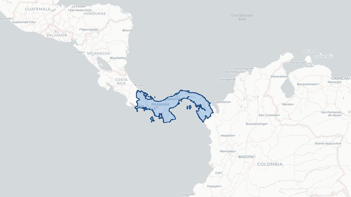 Karta over Panama