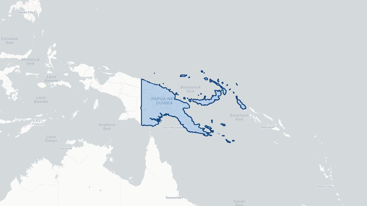 Karta over Papua Nya Guinea