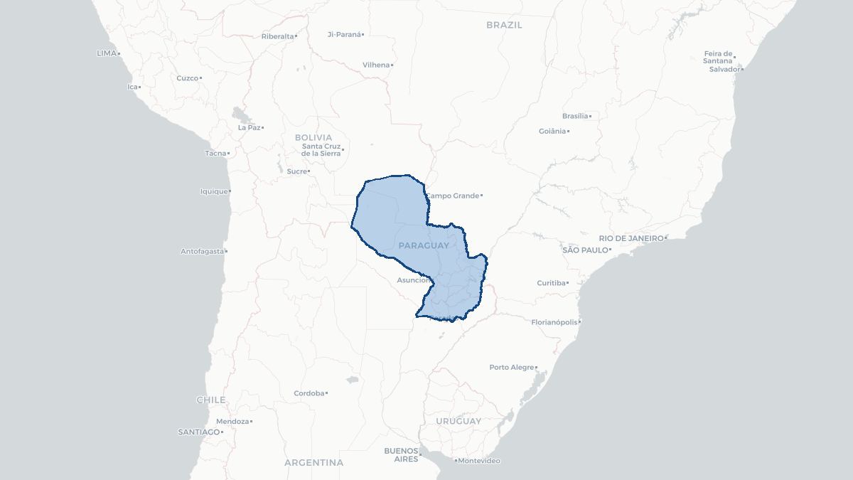 Karta over Paraguay