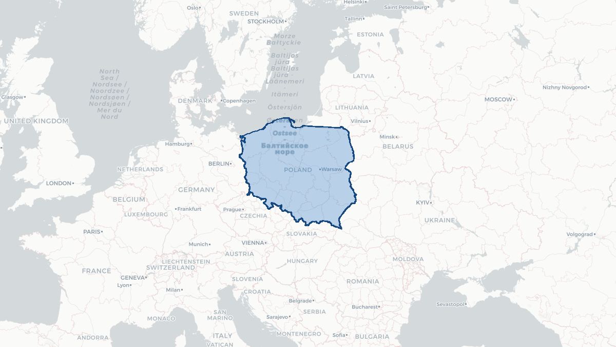 Karta over Polen