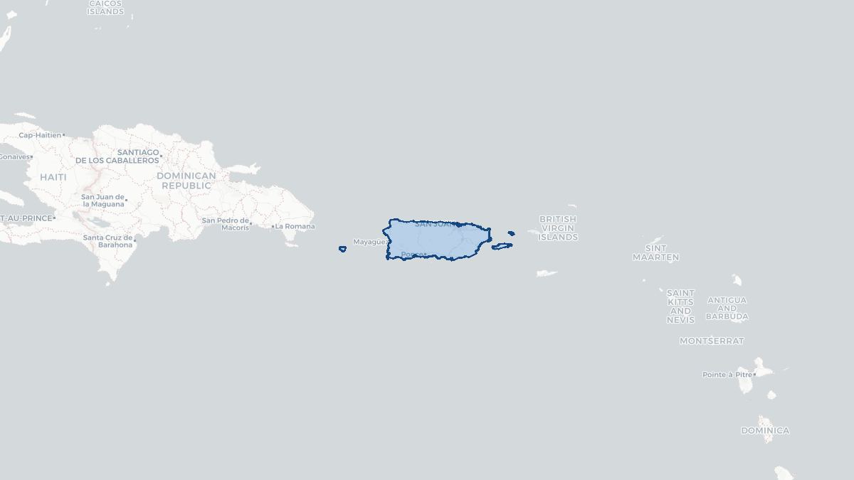 Karta over Puerto Rico