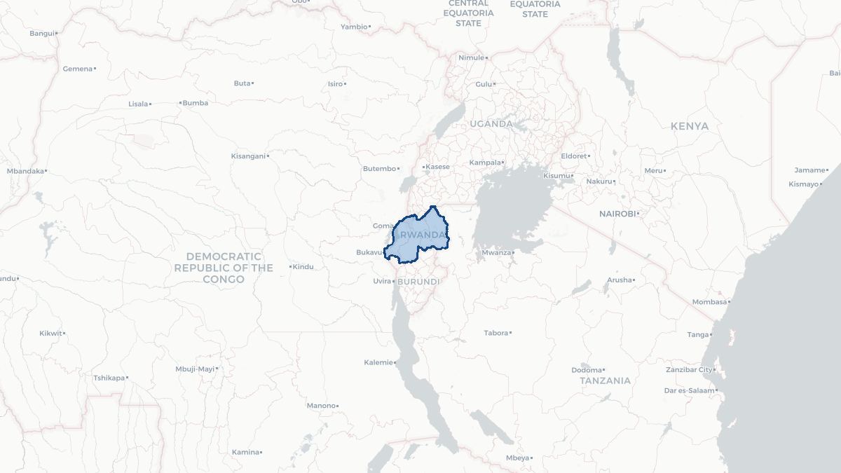 Karta over Rwanda