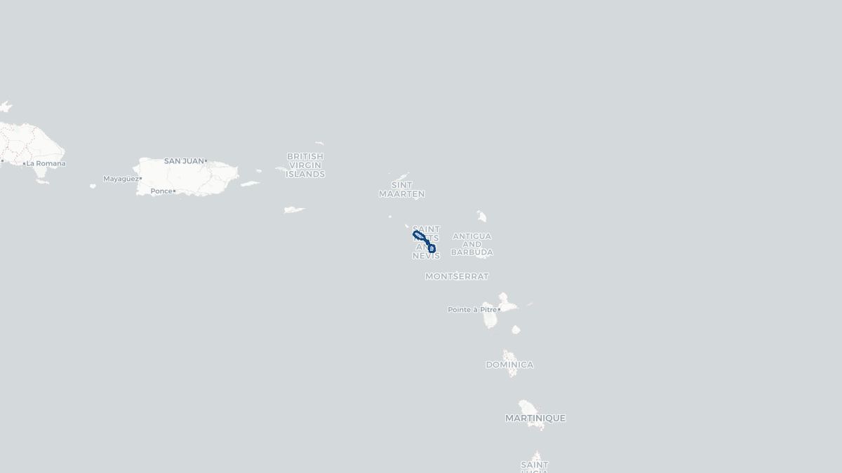 Karta over Saint Kitts och Nevis