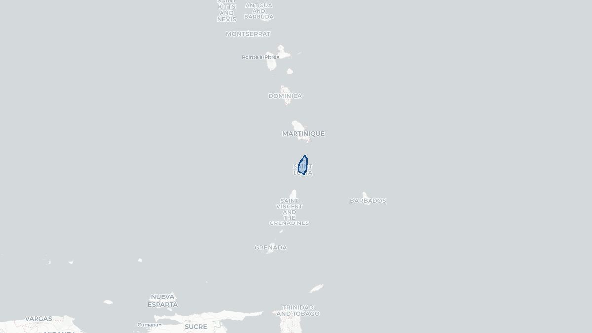 Karta over Saint Lucia