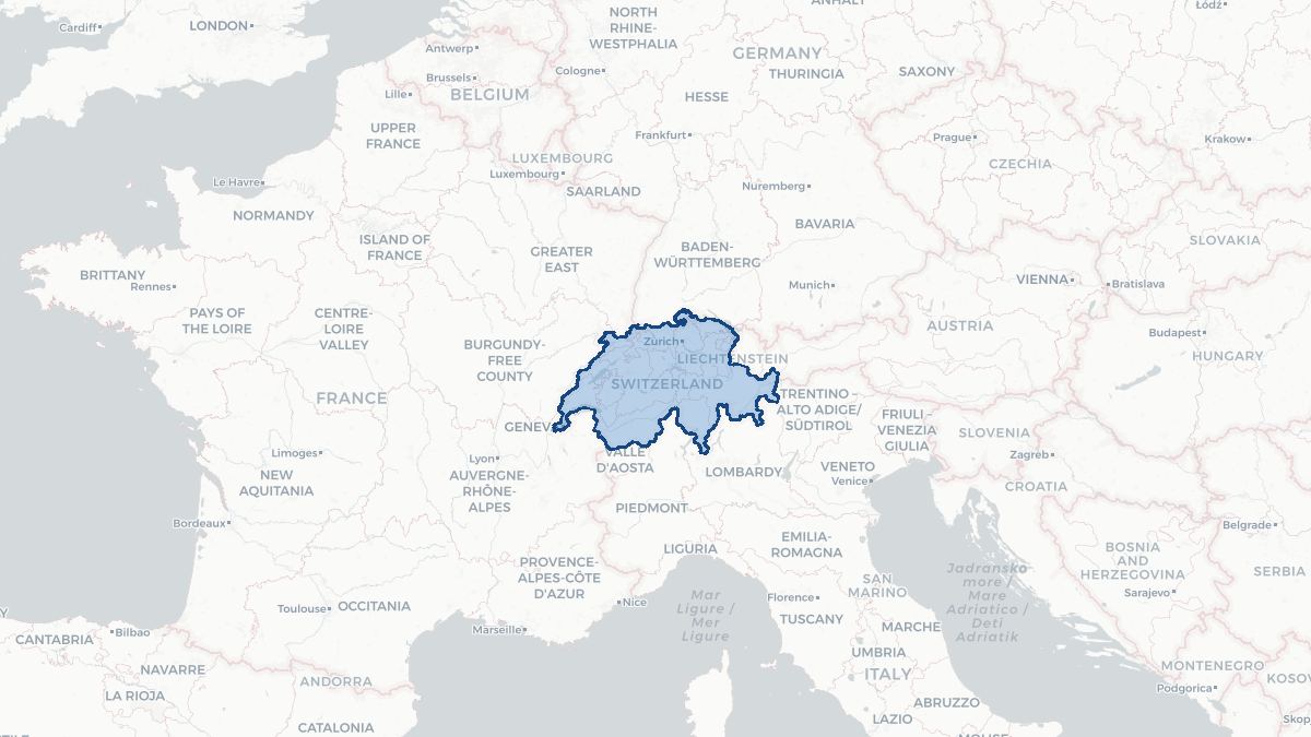 Karta over Schweiz