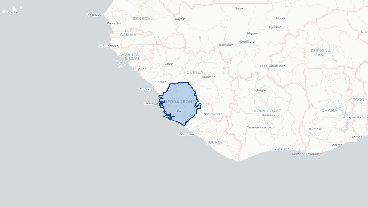 Karta over Sierra Leone