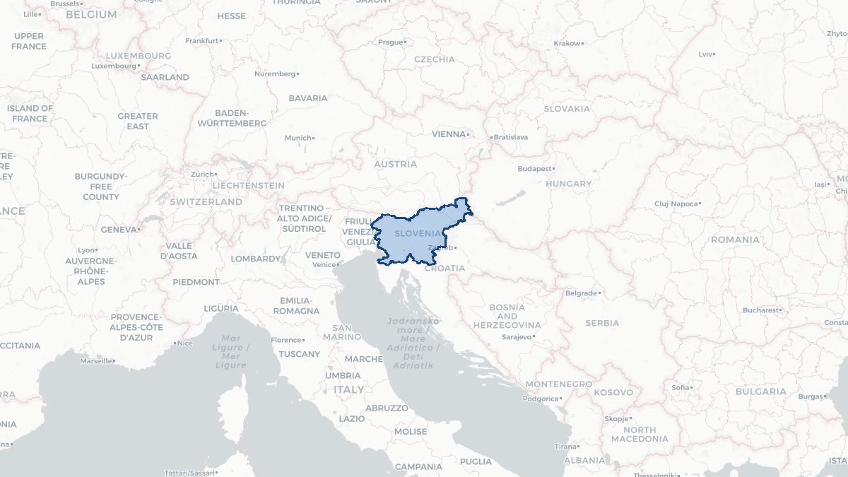 Karta over Slovenien
