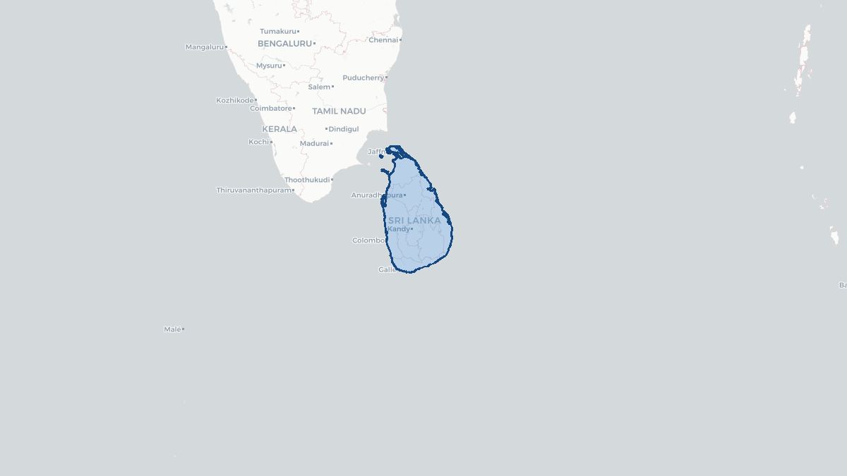 Karta over Sri Lanka