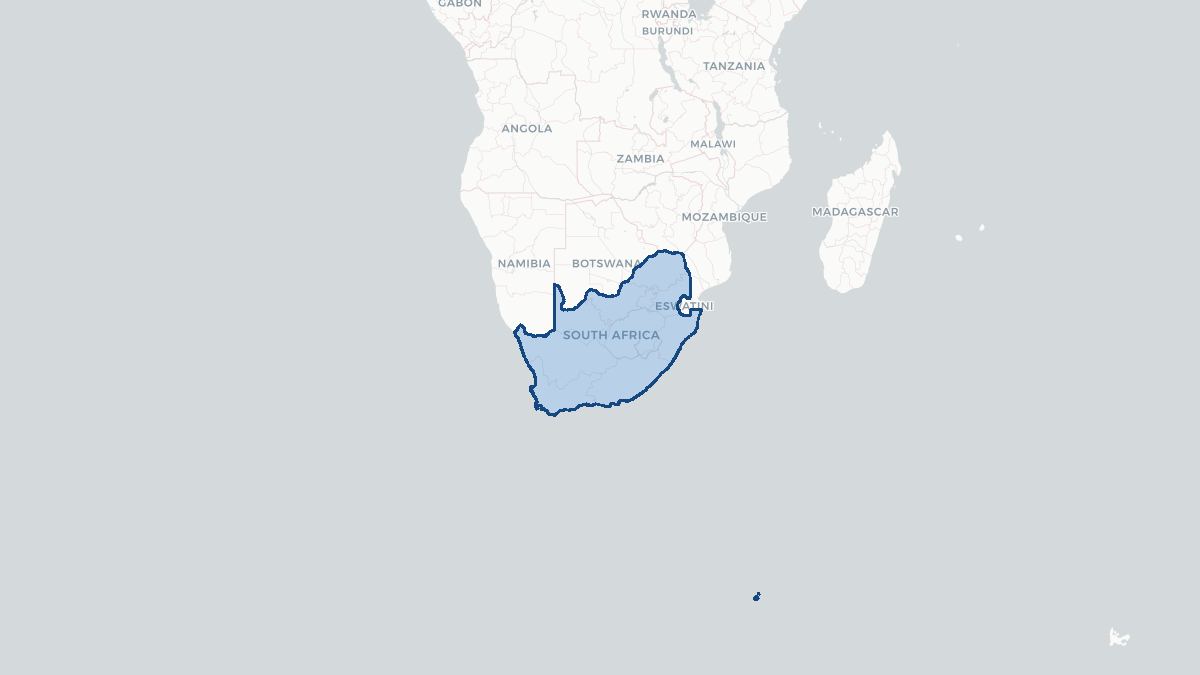 Karta over Sydafrika