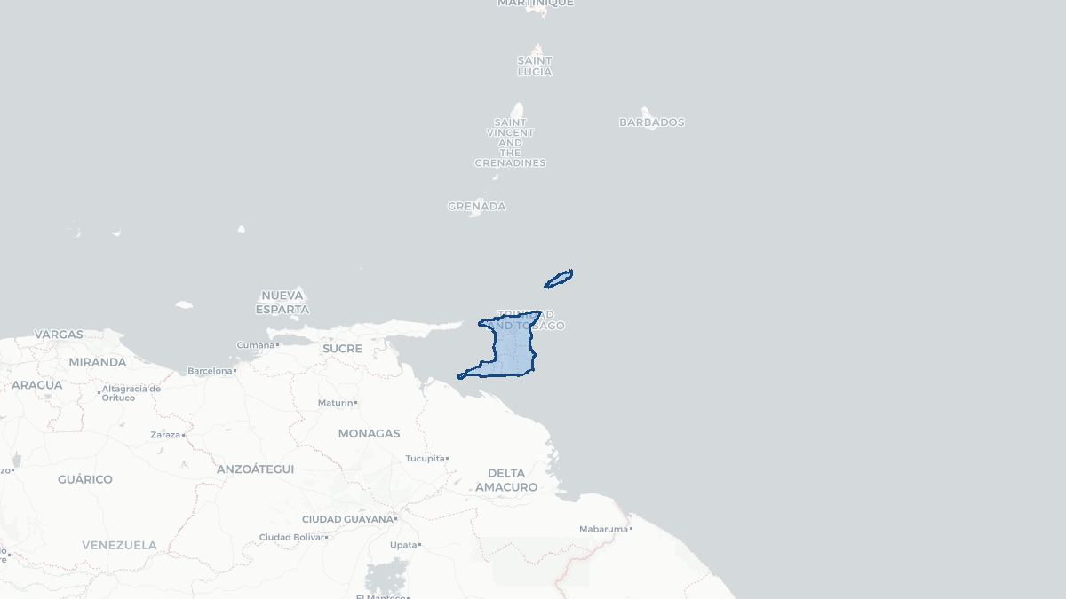 Karta over Trinidad och Tobago