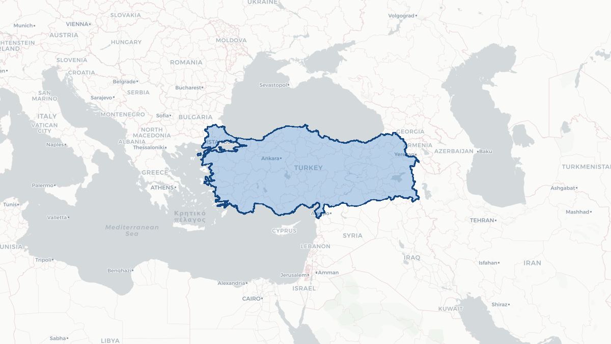 Karta over Turkiet