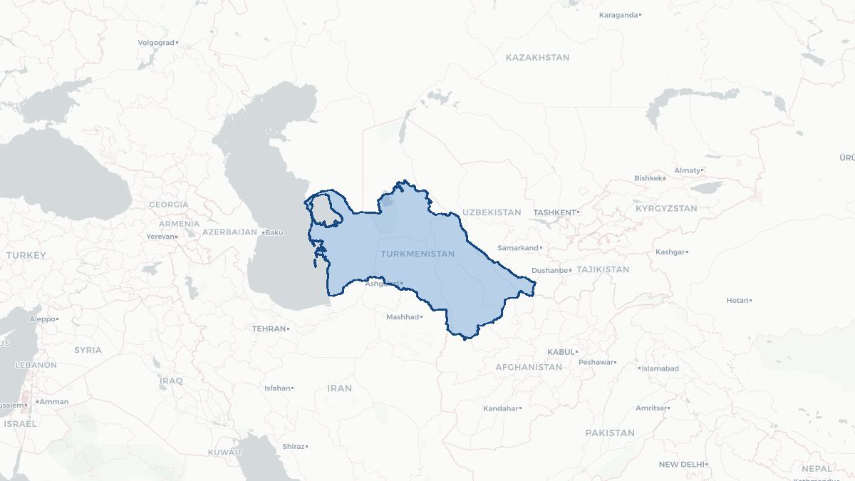 Karta over Turkmenistan