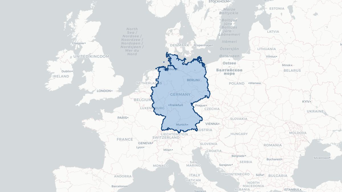 Karta over Tyskland