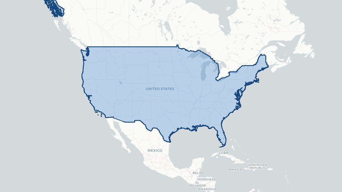Karta over USA