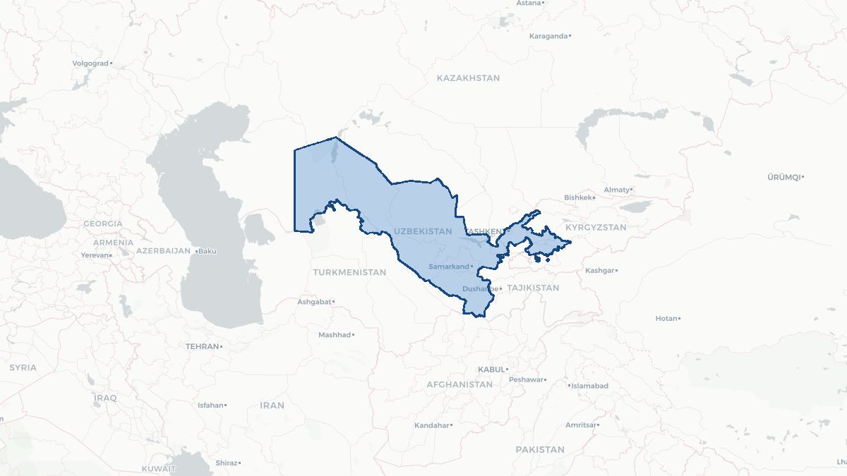 Karta over Uzbekistan